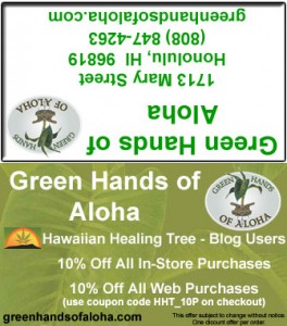 Green Hands Of Aloha Discount Card